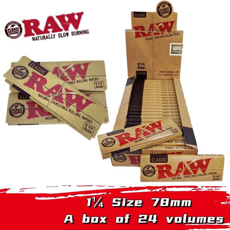 (ขายส่ง!!)24 เล่ม RAW Classic สีน้ำตาลธรรมชาติ 78 มม 1¼ Size Paper