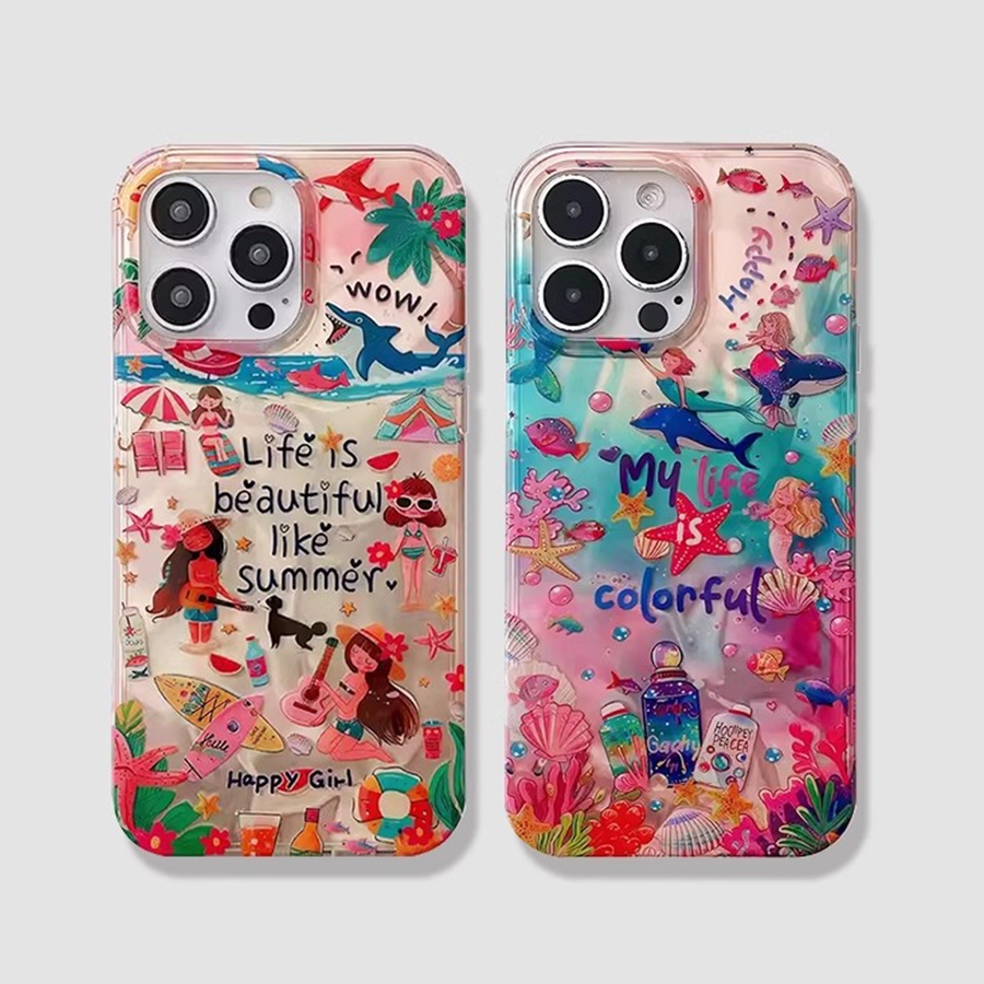 เคส Samsung A05 a05s A35 A15 A13 A55 A24 A52 A12 A23 A30s A34 A30 a21s A22 S23 A20 A33 A50 A50S A32 A71 A72 A73 PLUS ultra FE 4G 5G ปลอกชายหาดสาวทะเลโทรศัพท์ครอบคลุมกรณี