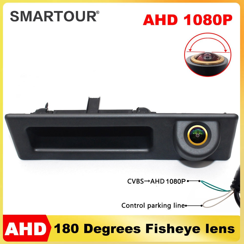 Smartour กล้องมองหลังรถยนต์ AHD 1080P 180 องศา สําหรับ BMW 2 3 5 7 Series X1 X3 X4 X5 F30 F32 F36 F1
