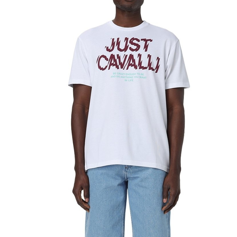 เสื้อยืดแขนสั้นผู้ชาย Just Cavalli Street Wear Summer Pure Cotton Short-Sleeved