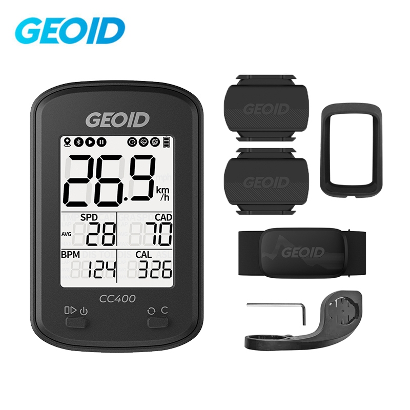 GEOID CC400 จักรยาน Speedometer ไร้สายกันน้ํา IPX6 ชาร์จจักรยานคอมพิวเตอร์ Speedometer GPS 1.9 นิ้วจ
