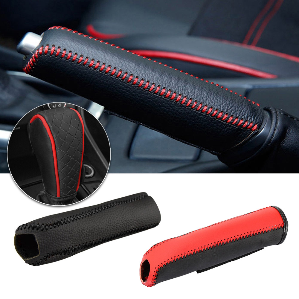 ปลอกหุ้มลูกบิดเบรกมือรถยนต์ หนังเทียม แบบสากล