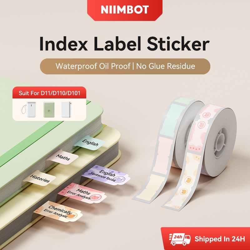 Niimbot D11/D110/D101 Index Label สติกเกอร์กันน้ําน้ํามันหลักฐานไม่มีกาวตกค้างกระดาษฉลากความร้อนสําหรับ D11/D110/D101 เครื่องพิมพ์