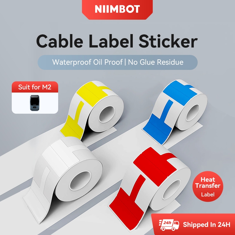Niimbot M2 Cable Label Sticker กันน้ํา Oil Proof Keep 10 ปี + Thermal Transfer Label Paper สําหรับ M2 เครื่องพิมพ์