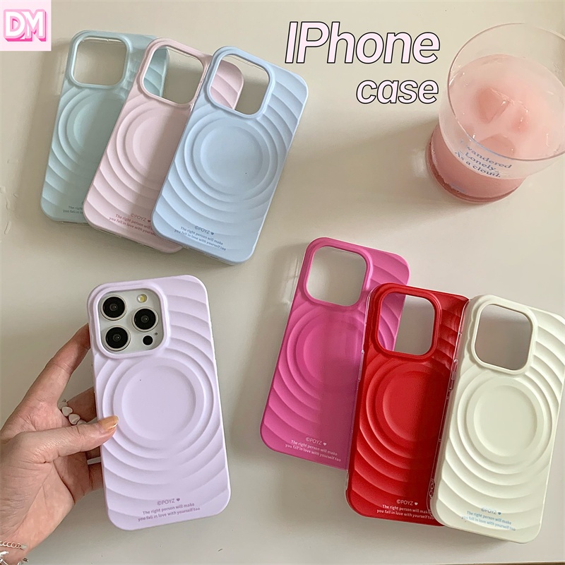 เคสไอโฟน แม่เหล็ก คลื่นน้ำเรียบง่าย หลากสี เคสป้องกัน แอปเปิ้ล ใช้กับ iPhone 15 14 13 12 Pro Max ครอบคลุมทั้งหมด รูเจาะพอดี กันกระแทก casetify