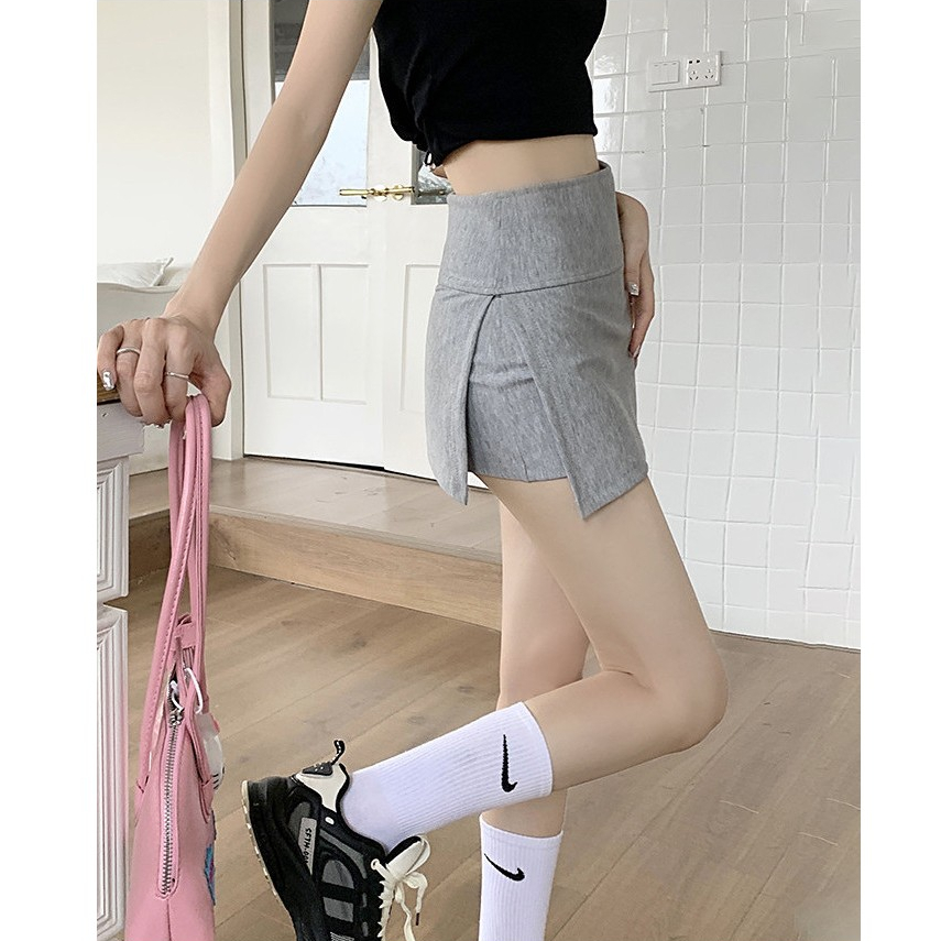 70698 Side Slit Hip Wrap กีฬากระโปรงสั ้ นลําลองกางเกงขาสั ้ นซับ