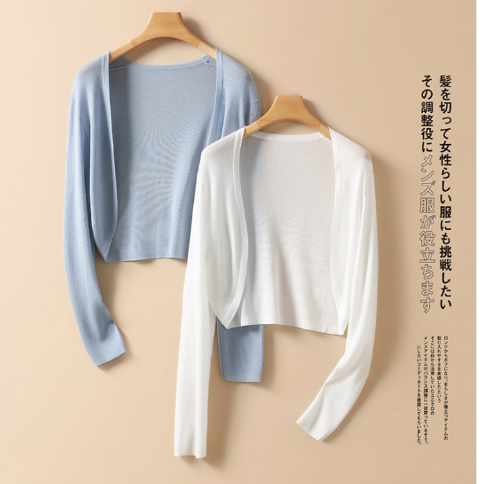 เสื้อแจ็กเก็ตคาร์ดิแกน ผ้าถัก ขนาดเล็ก แฟชั่นฤดูร้อน สําหรับผู้หญิง