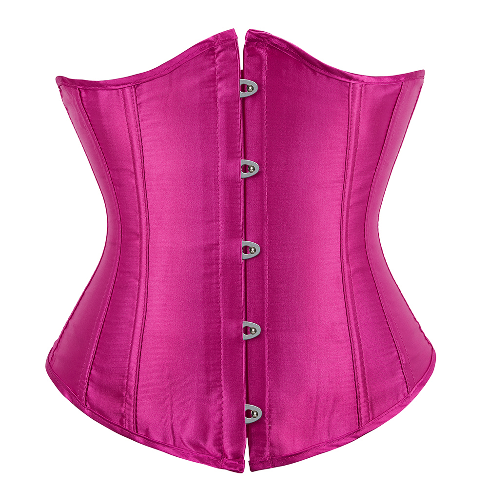 ผู้หญิงซาติน Lace Up Boned Underbust Corset เอวเทรนเนอร์ Body Shaper สําหรับผู้หญิงคอสเพลย์เครื่องแต่งกาย