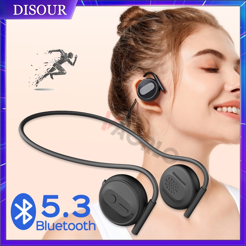 Disour บลูทูธ 5.3 ไร้สายเปิดหูหูฟัง OWS Air Conduction กีฬาแบตเตอรี่ยาวนานแขวนคอชุดหูฟังพร้อมไมโครโฟน