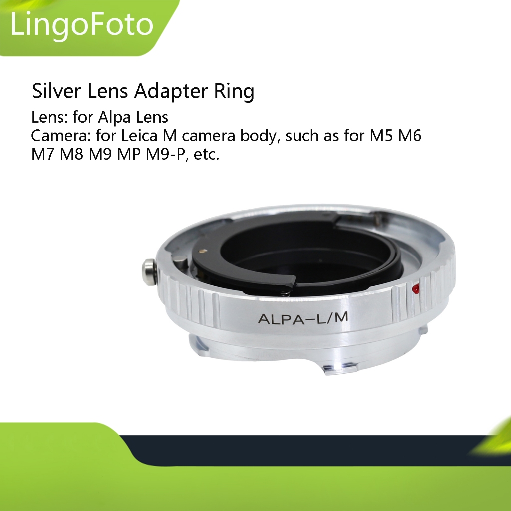 แหวนอะแดปเตอร์เลนส์สีเงินสําหรับกล้อง Alpa Kern Switar 50 มม.F1.8 F1.9 สําหรับ Leica M