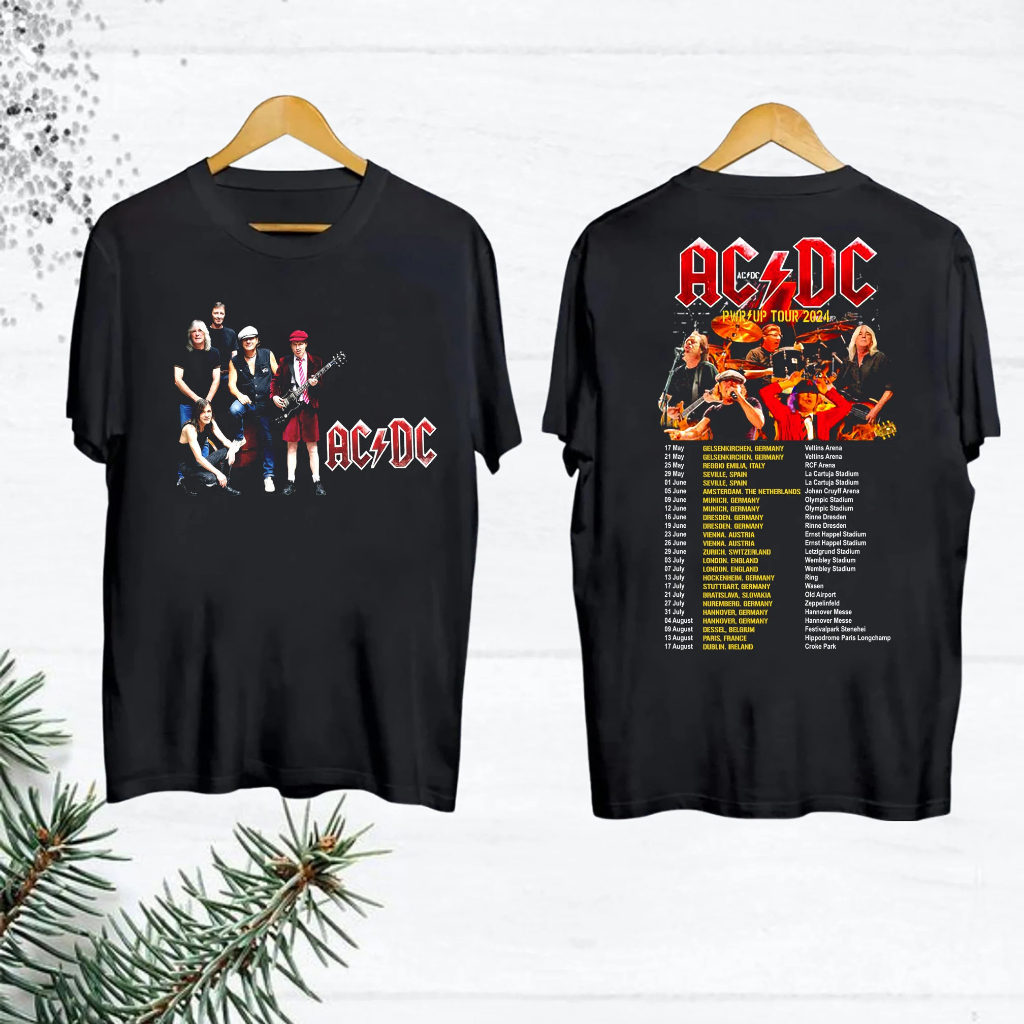 Acdc 2024 Pwr up World Tour Shirt Rock Band Acdc Graphic Shirt Fan Gift Acdc Band 90s Vinatge Shirt