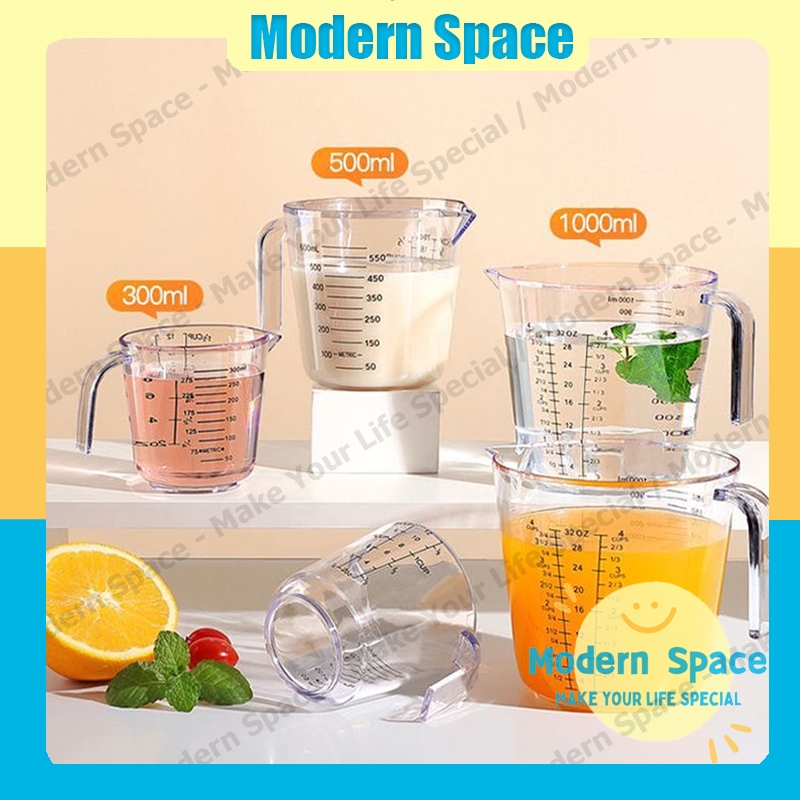 【สินค้าพร้อมส่ง】ถ้วยตวงพลาสติก 150ml/300ml/600ml/1000ml สําหรับตวงของเหลว เหยือกตวง