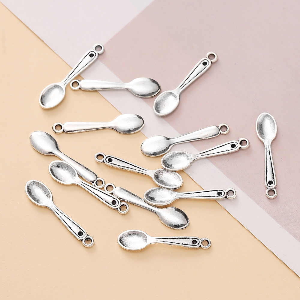 St. kunkka 10 ชิ้นจี้โลหะผสมมินิน่ารักช้อนจี้สําหรับเครื่องประดับ DIY จี้ทํา