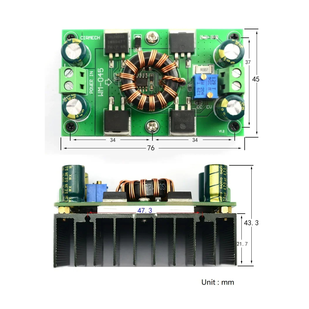 Dc-dc Max 10A 300W อัตโนมัติ Step Up Step Down Boost Buck Converter 5V-30V ถึง 1.25-30V แหล่งจ่ายไฟโมดูลสําหรับ arduino