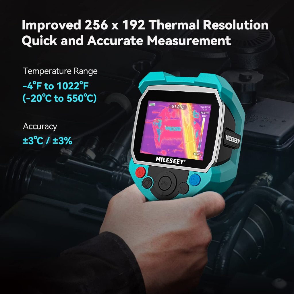 ★ไมล์★Tr256a กล้องถ่ายภาพความร้อนมือถือ 256*192 IR ความละเอียด Thermal Imager, จอแสดงผล LCD 3.5 นิ้ว IP65 กันน้ําชาร์จ 6 แผ่นกล้องความร้อน