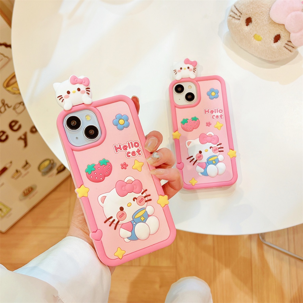 เคส Iphone สําหรับ 15 Pro Max 14 Pro Max 13 Pro Max 11 12 Pro Max TPU ซิลิโคน soft shell kitty cat