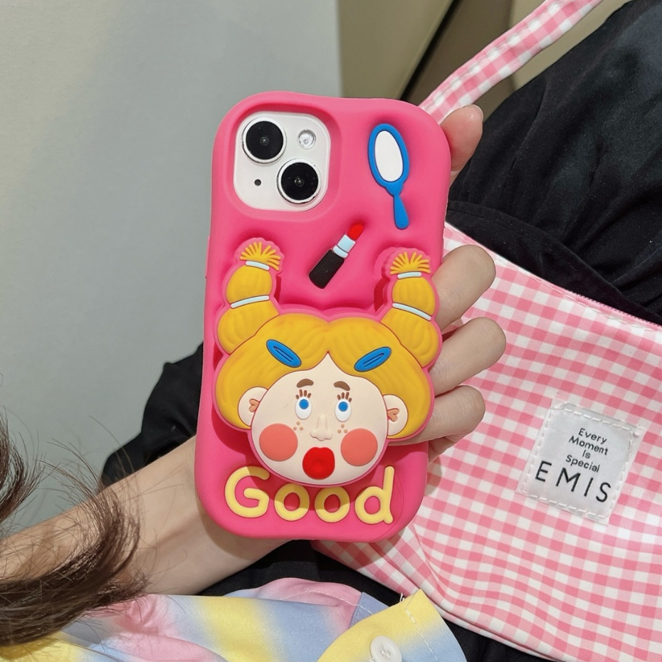 เคส IPhone สําหรับ IPhone 16 ProMax 15 Pro Max 14 Pro Max 13 Pro Max 11 12 Pro Max TPU TPU ซิลิโคนนุ่มผู้ถือลิปสติกสาวสวย