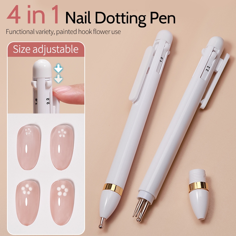 Born PRETTY 4 in 1 Nail Dotting ปากกาเจาะจุดสําหรับเล็บเจล DIY Nail Art ภาพวาดเครื่องมือ