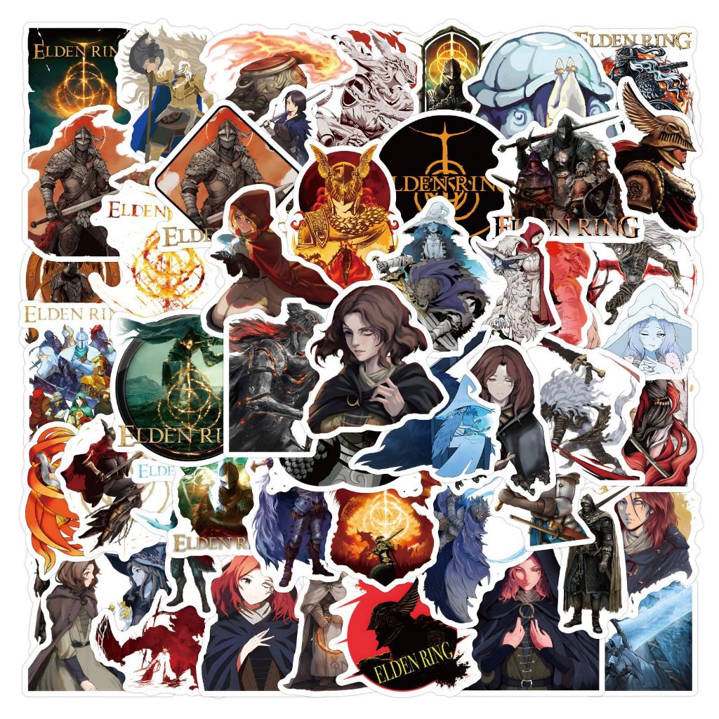 55 ชิ้น Elden แหวนวิดีโอเกมสติกเกอร์กันน้ํา PVC