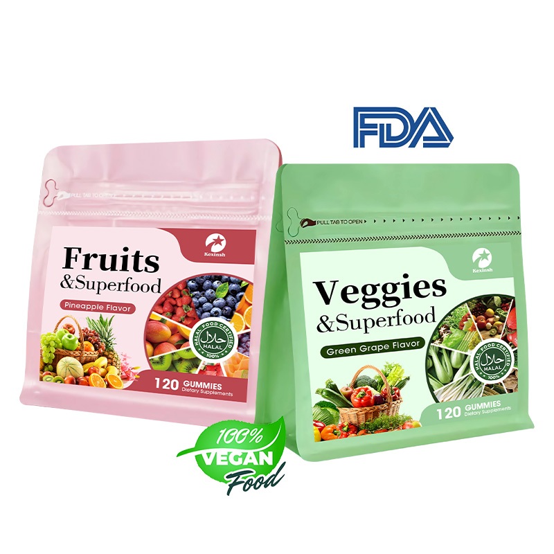 อาหารเสริมผักและผลไม้ซุปเปอร์ - กัมมี่ผักและผลไม้ซุปเปอร์สําหรับผู้หญิง,ผู้ชาย, กัมมี่มังสวิรัติปราศจากน้ําตาลสําหรับสมดุลพลังงานธรรมช