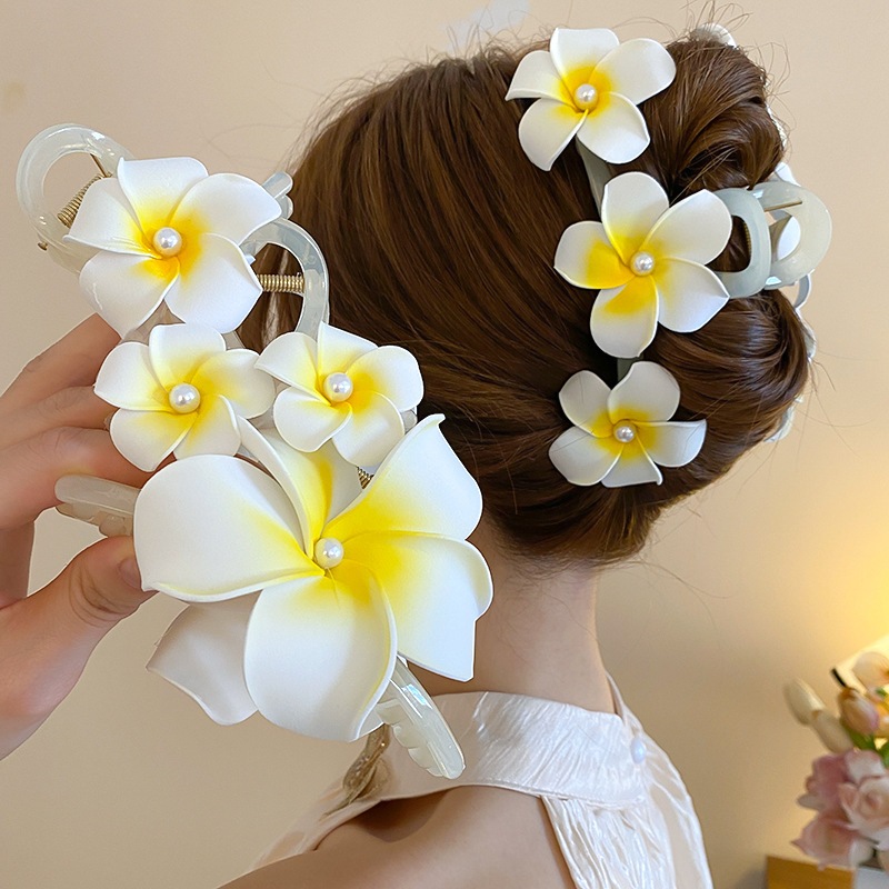 Frangeria hairpin สุภาพสตรี 2024 ดอกไม้ฤดูร้อนระดับไฮเอนด์ใหม่ คว้ากิ๊บ ดอกไม้ด้านหลังหัว Shark คลิป headpiece