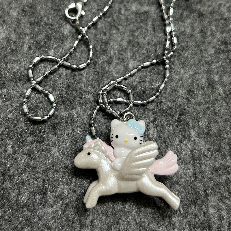 1 ชิ้นอะนิเมะการ์ตูนรูปสร้อยคอคอจี้ StellaLou Duffy Bear Hello Kitty กระต่าย Kirby DIY Mini PVC Action Figures ตุ๊กตาของเล่น - รูปที่ 3