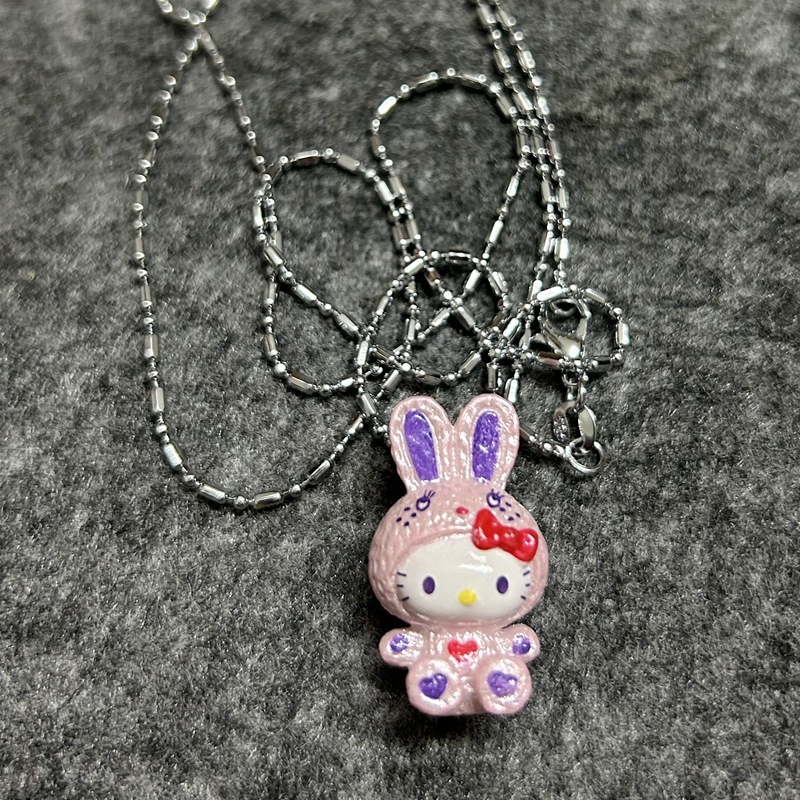 1 ชิ้นอะนิเมะการ์ตูนรูปสร้อยคอคอจี้ StellaLou Duffy Bear Hello Kitty กระต่าย Kirby DIY Mini PVC Action Figures ตุ๊กตาของเล่น - รูปที่ 6