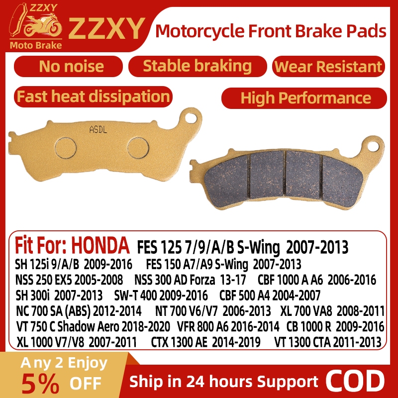 1 คู่รถจักรยานยนต์เบรคด้านหน้าสําหรับ HONDA FES 125 7/9/A/B S-Wing 07-13 SH 125i 9/A/B 09-16 NSS 300