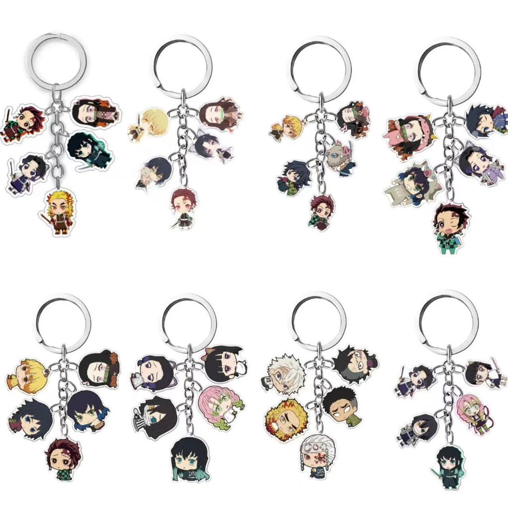 สินค้าอนิเมะ Hand-Made Demon Slayer Set พวงกุญแจอะคริลิคจี้โปร่งใส