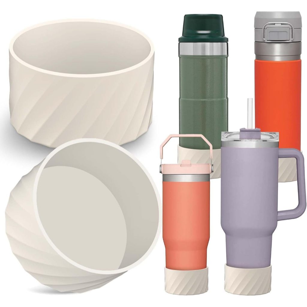 2 ชิ้นป้องกันซิลิโคน Boot สําหรับ Owala, Aquaflask และ Hydroflask 12oz-40oz ขวดน้ําปากกว้าง, BPA ฟรีฝาครอบแขนด้านล่างกันลื่น, ซิลิโคนบูตสําหรับขวดน้ํา