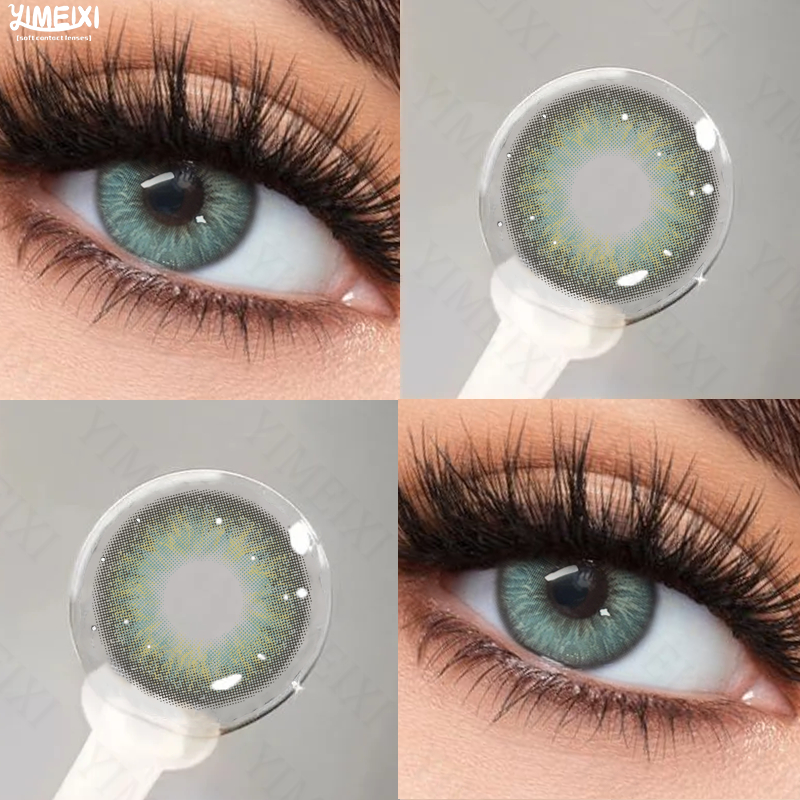 Yimeixi 2 ชิ้นคอนแทคเลนส์สี 14.5 มิลลิเมตรสีฟ้า/สีเขียว/สีน้ําตาล Hybrid Iris สไตล์ 2024 ใหม่คอนแทคเ