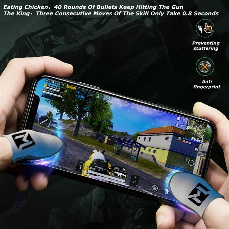 BlueWow เกมถุงมือเล่น MLBB กันเหงื่อทัชสกรีน สไตล์ไอซ์ไนล์ สามารถซักได้ ถุงมือป้องกันระดับพรีเมียม