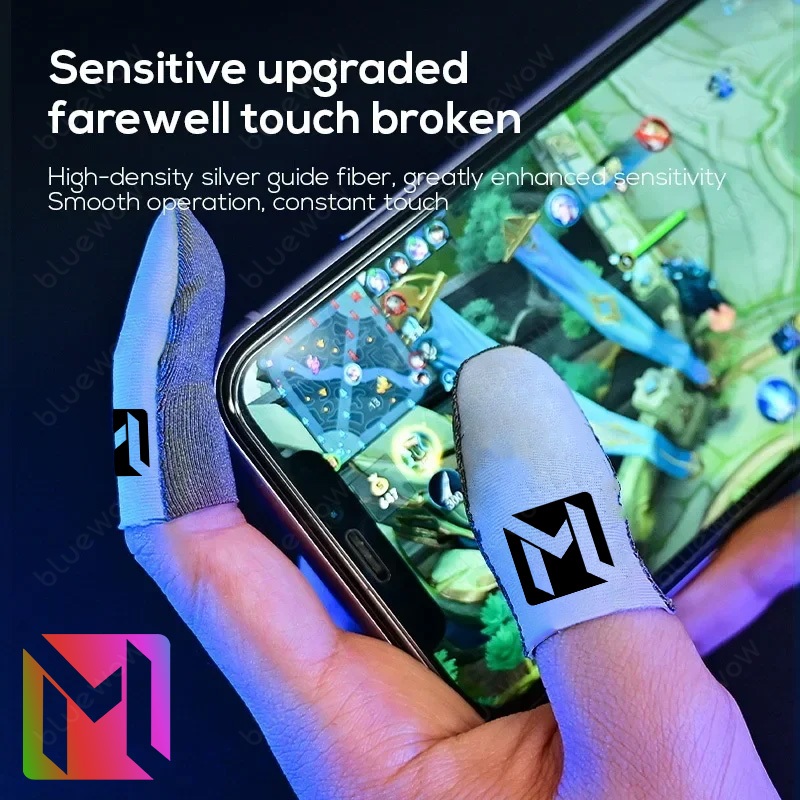 BlueWow เกมถุงมือเล่น MLBB กันเหงื่อทัชสกรีน สไตล์ไอซ์ไนล์ สามารถซักได้ ถุงมือป้องกันระดับพรีเมียม