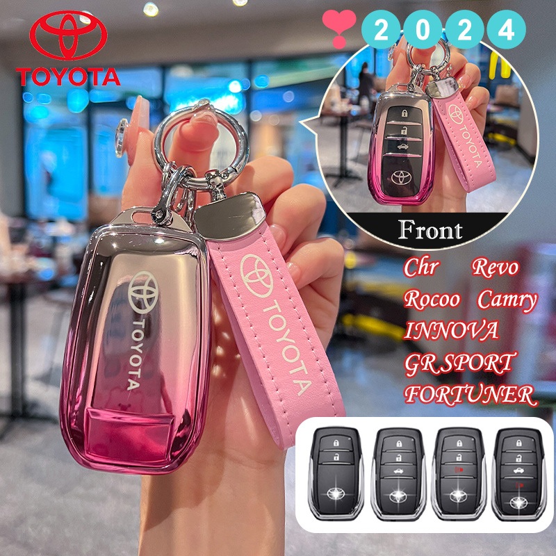 เหมาะสําหรับ Toyota FORTUNER/ revo/Chr 2018(MY) พวงกุญแจเคสกุญแจไล่โทนสี