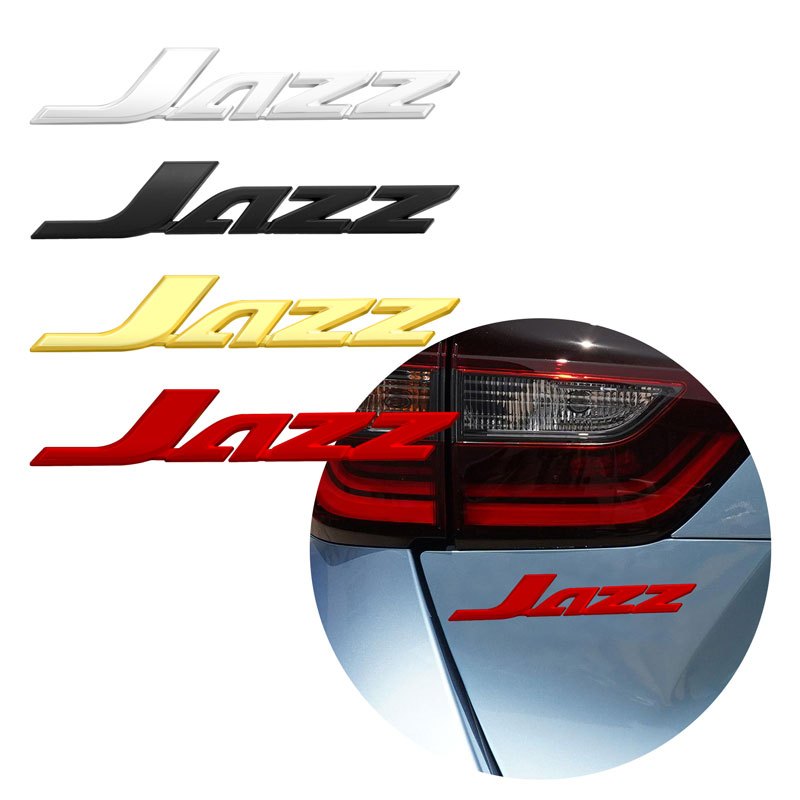 3d โลหะโลโก้ตัวอักษรรถจัดแต่งทรงผมสําหรับ Jazz Emblem ด้านหลัง Badge Fender สติกเกอร์รถ Body Decor อุปกรณ์เสริมอัตโนมัติ