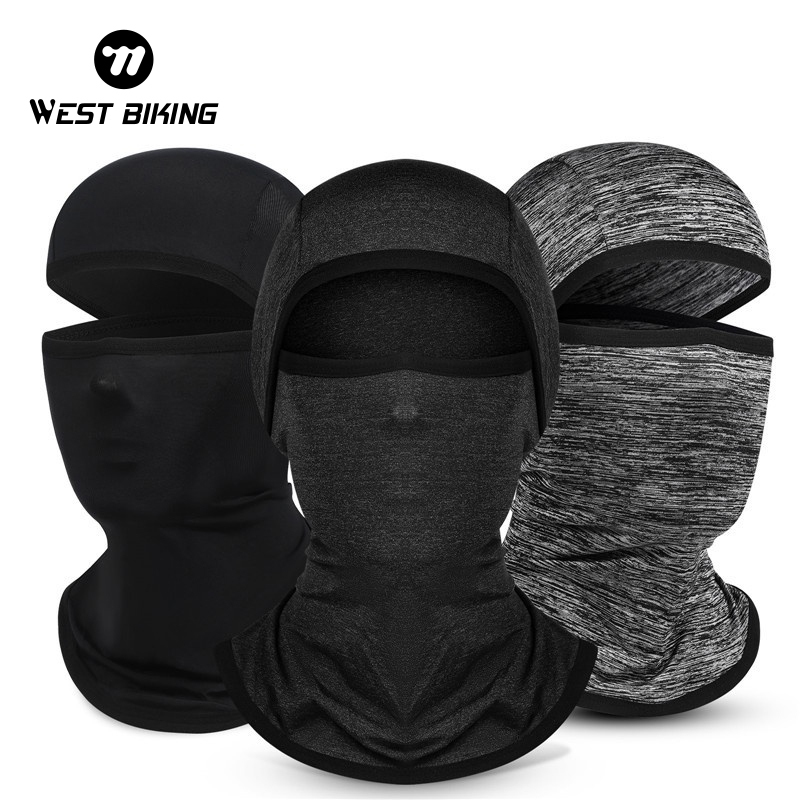 WEST BIKING หน้ากาก ผ้าพันคอ ผ้าเรยอน แบบเต็มหน้า ป้องกันฝุ่น สําหรับขี่จักรยาน