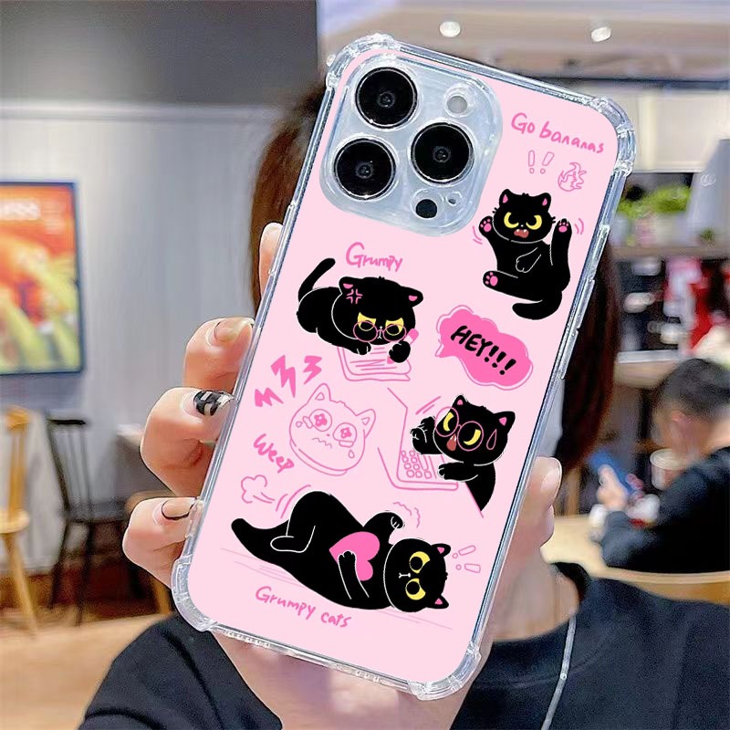 สําหรับ OPPO Reno 12 11 11F 10 8T 7Z 7 Pro Reno 8 5G 8Z แมวน่ารักกรณี