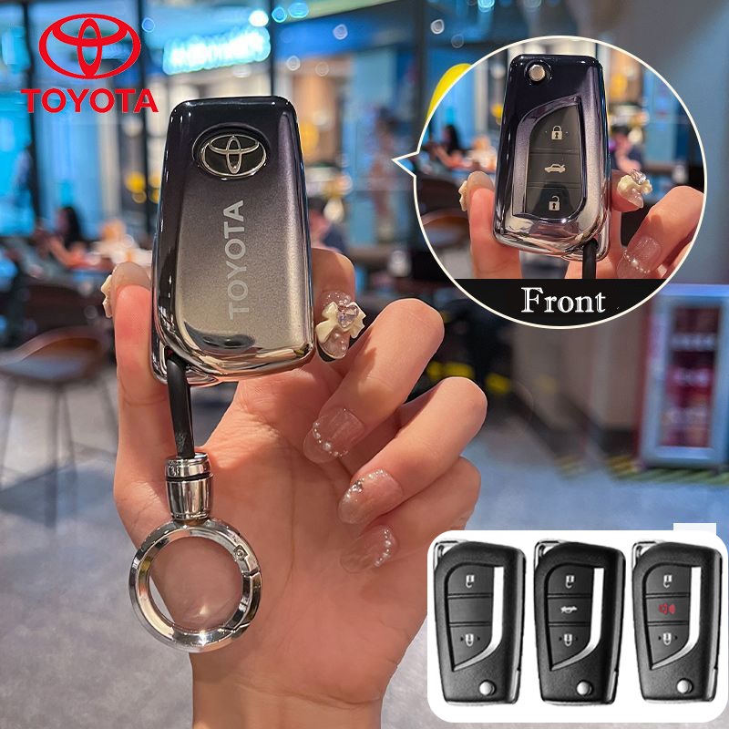 เคสกุญแจพับ Toyota สําหรับพวงกุญแจ Toyota revo Toyota corolla Altis 2010 เปลือกสีไล่ระดับ