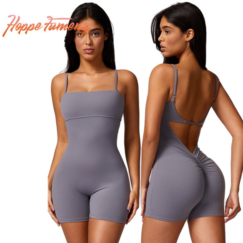 [Hope Fumeng] ชุดกีฬาแฟชั่นบุนวมสําหรับผู้หญิง 1 ชิ้นด้านหลังที่สวยงาม