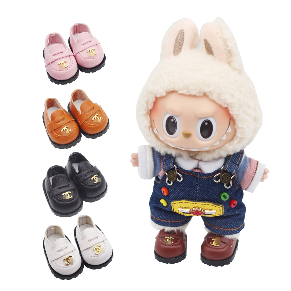 15 ซม.17 ซม.Labu รองเท้า Labubu V1 V2 มีที่นั่ง macaron ตุ๊กตาเสื้อผ้ารองเท้า Accessories &Monchhichi &SellaLou & 10 ซม.EXO/ผ้าฝ้ายของเล่นรองเท้า