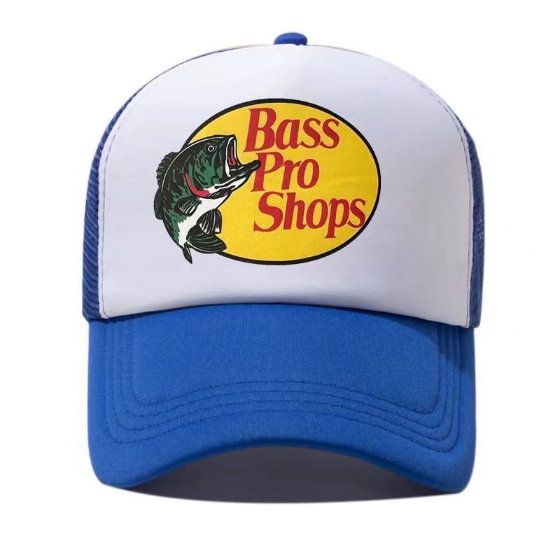 Bass Pro Shops หมวกเบสบอลพิมพ์ลาย Unisex หมวกลิ้นเป็ดครีมกันแดดหมวกตาข่าย