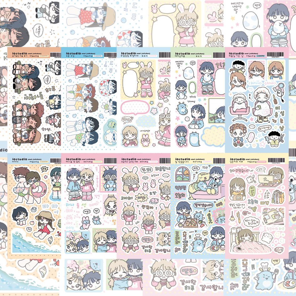 เกาหลีน่ารักการ์ตูนสาวสติ๊กเกอร์ น่ารัก หวานตัวละครสติกเกอร์บัญชีมือโทรศัพท์กรณี ไอแพด วางแผน สมุดไดอารี่เครื่องเขียน ทําเอง ตกแ
