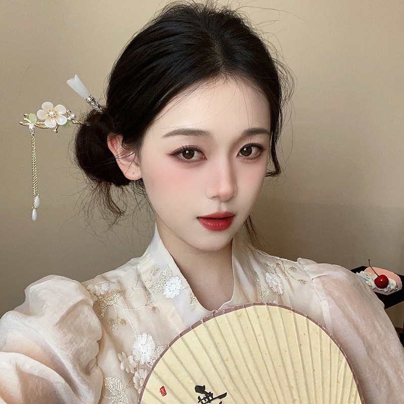 กิ๊บติดผมประดับผมหัวหินอ่อนสําหรับผู้หญิงสไตล์จีนเครื่องประดับผม - รูปที่ 6