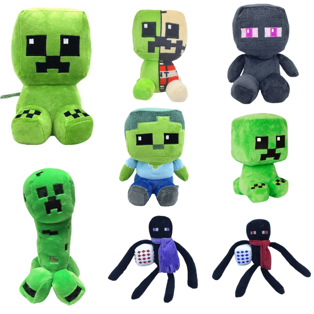 เกม Minecraft ของเล่นตุ๊กตาตุ๊กตานุ่มยัดไส้ TNT Creeper Enderman Zombie สําหรับของขวัญเด็ก
