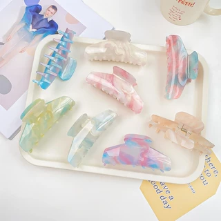 สีสันสามารถเปลี่ยนกิ๊บสีสําหรับผู้หญิงสาวอารมณ์หวานกิ๊บอะคริลิขนาดใหญ่กลับหัวผมหนีบอุปกรณ์ผมแฟชั่น