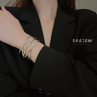 DREJEW เดรเจว สูง-จบ โลหะข้ามชั้นเปิดสร้อยข้อมือยุโรปและอเมริกาบุคลิกภาพที่เรียบง่ายอารมณ์ซอกเรขาคณิตข้ามพรมแดนเครื่องประดับมือส