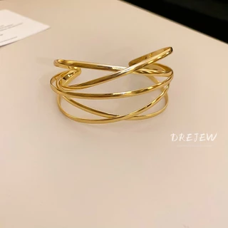 DREJEW เดรเจว สูง-จบ โลหะข้ามชั้นเปิดสร้อยข้อมือยุโรปและอเมริกาบุคลิกภาพที่เรียบง่ายอารมณ์ซอกเรขาคณิตข้ามพรมแดนเครื่องประดับมือส