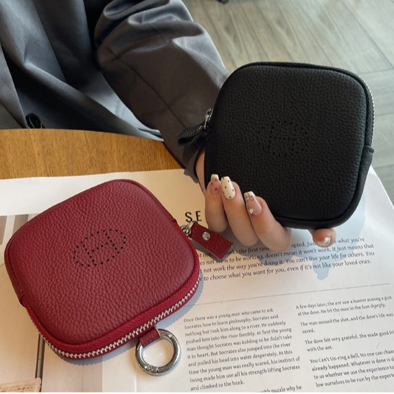 ใหม่ที่เรียบง่ายหูฟังกระเป๋าหนังแท้เหรียญกระเป๋าสุภาพสตรีเหรียญกระเป๋า G8002