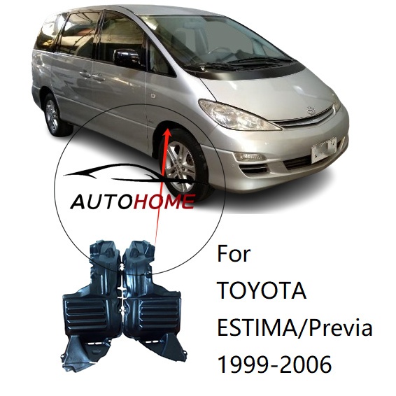 ด้านหน้า Fender Liner สําหรับ TOYOTA ESTIMA/Previa ACR30 1999 2000 2001 2002 2003 2004 2005 2006 ด้านหน้า Fender Liner แผงด้านในพลาสติก