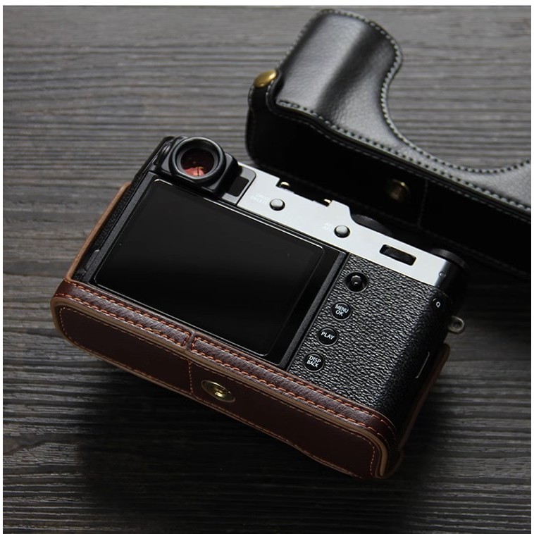 เหมาะสําหรับเคสกล้อง Fuji X100VI รุ่นที่หกชุดครึ่ง x100v เคสป้องกันฐานหนัง X100F เคสหนังย้อนยุค